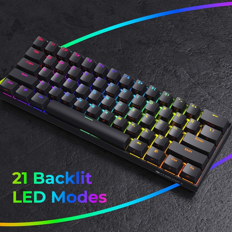 Zebronics Zeb Max Ninja 60% Wireless Black - Blue switch 